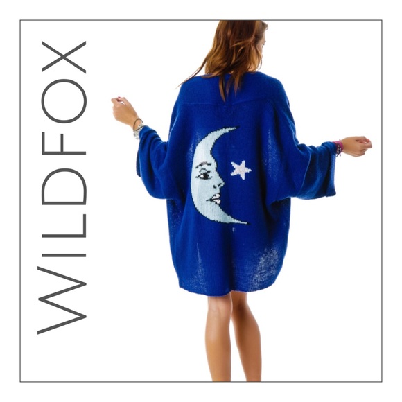 Wildfox Sweaters - RARE Wildfox Moon & Star Slouch Cardigan